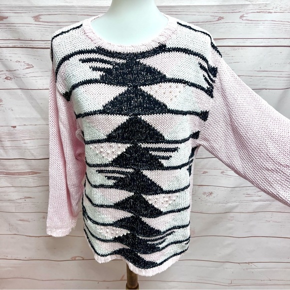 Diane Von Furstenberg Sweaters - Vintage 80’s 90’s Diane Von Furstenburg Geometric Pearl Metallic Sweater